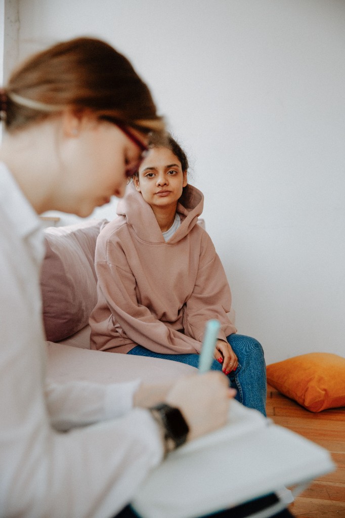 Therapist meeting with a client
